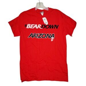Arizona Wildcats Bear Down T-Shirt Small S Red‎ NCAA Fan Apparel MV Sport NWT